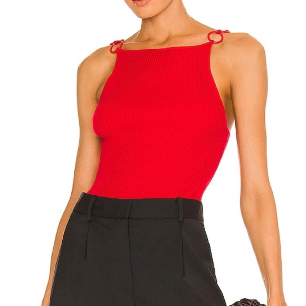 Musier Paris Scarlet Ribbed top
